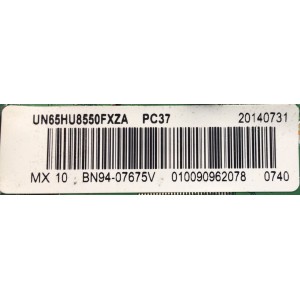 MAIN ORIGINAL PARA SMART TV SAMSUNG 4K UHD HDR / NUMERO DE PARTE BN94-07675V / BN41-02205B / BN9407675V / 07675V / BN97-08312P / PANEL CY-KH065FSLV1H / MODLEO UN65HU8550FXZA TS01